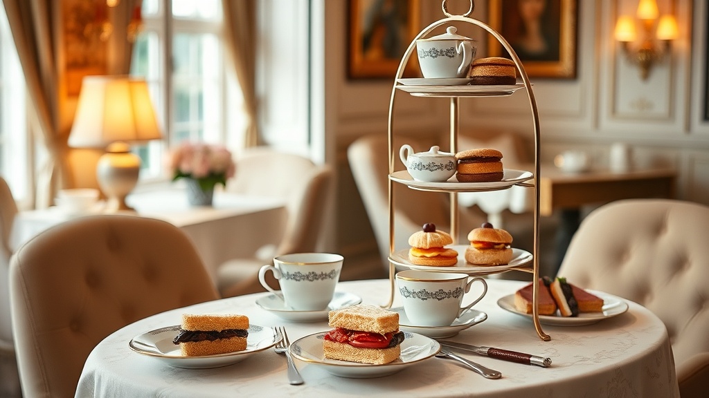 Elegant afternoon tea setting
